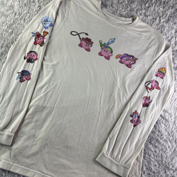 Kirby Shirt Mens Large Ivory Of The Stars Nintendo Hoshi no Kabi Video Game - Picture 1 of 11